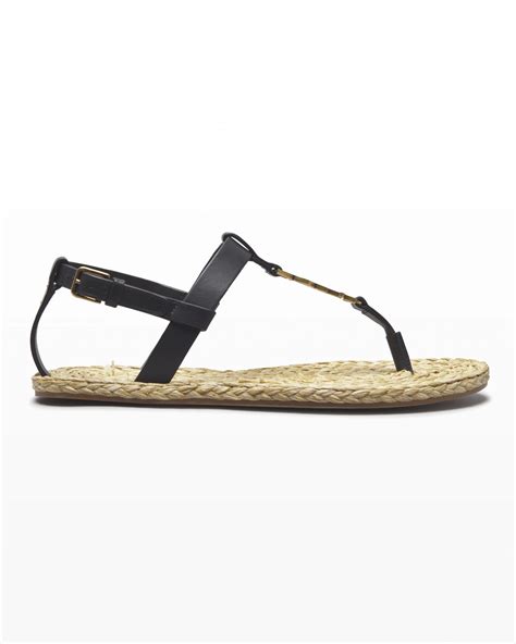 ysl cassandra green|saint laurent cassandra flat sandals.